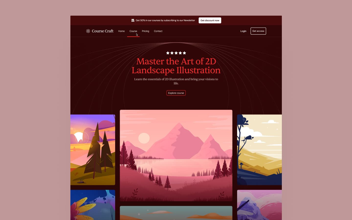 Course Craft template, screen 2