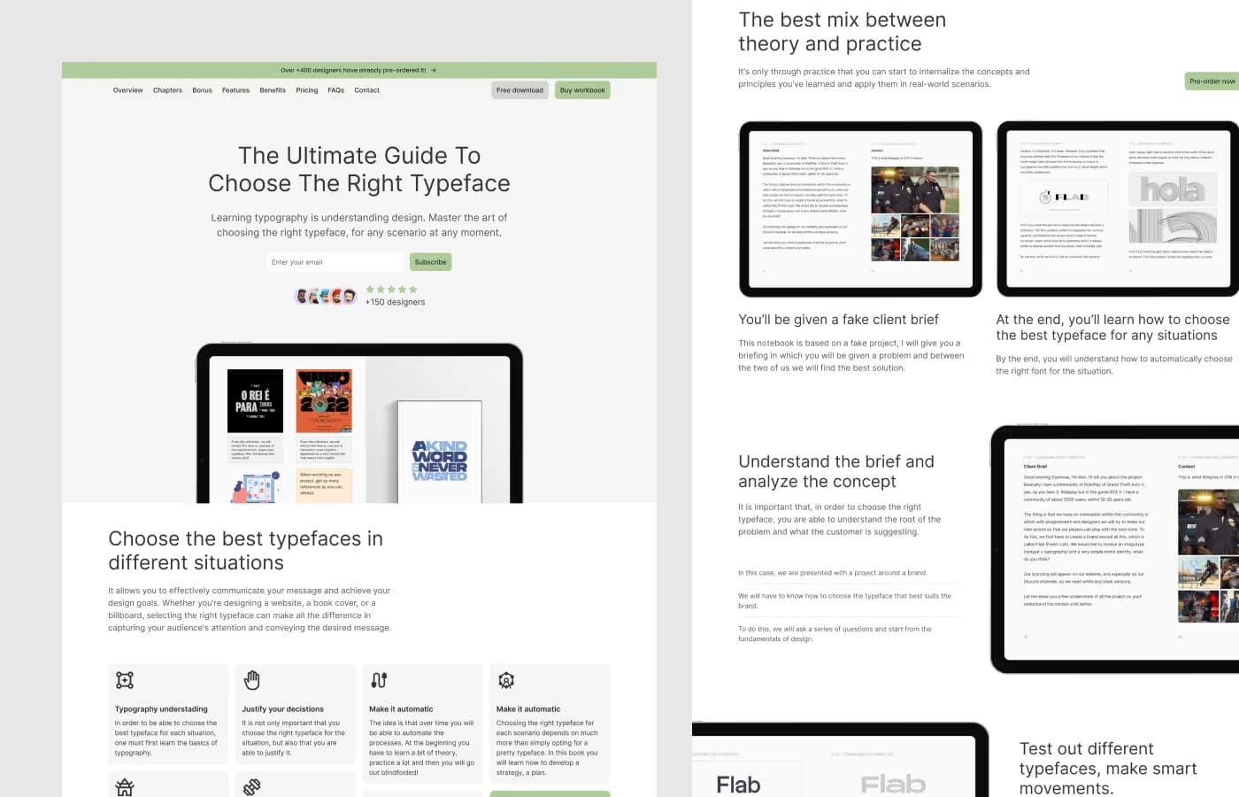 Workbook Landing Page template, screen 2