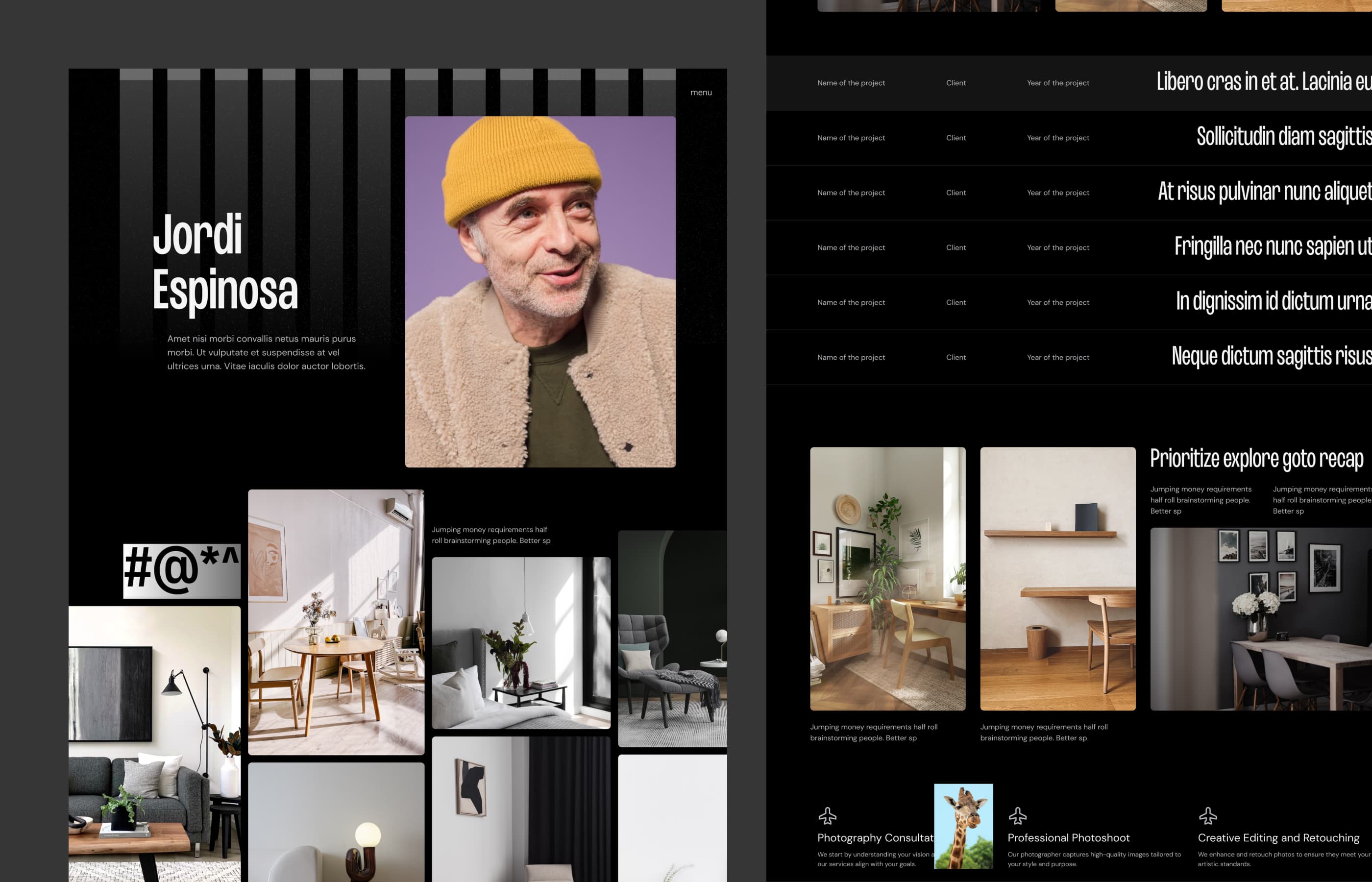 Minimal Lens template, screen 2