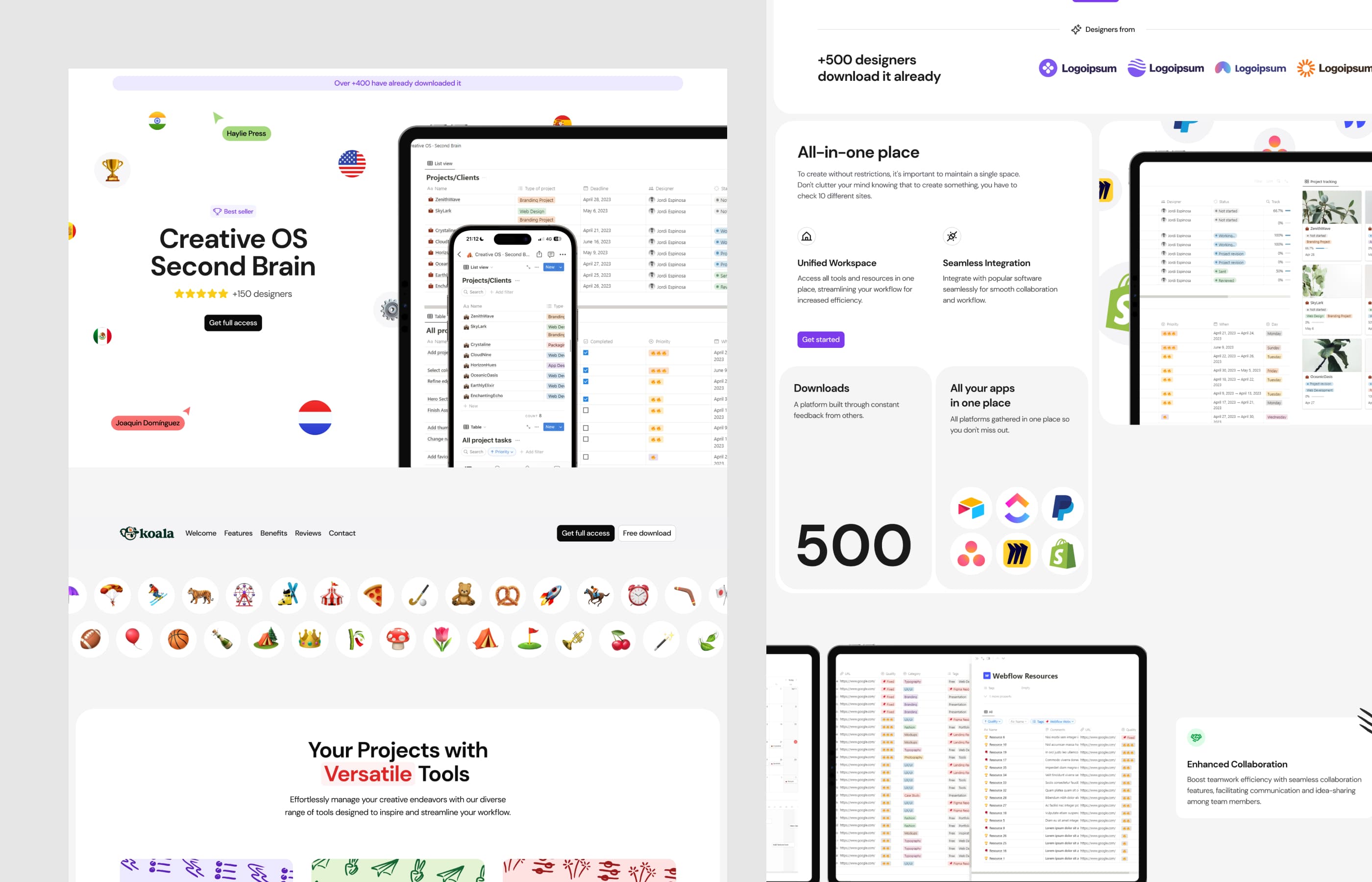 Creative Os template, screen 2