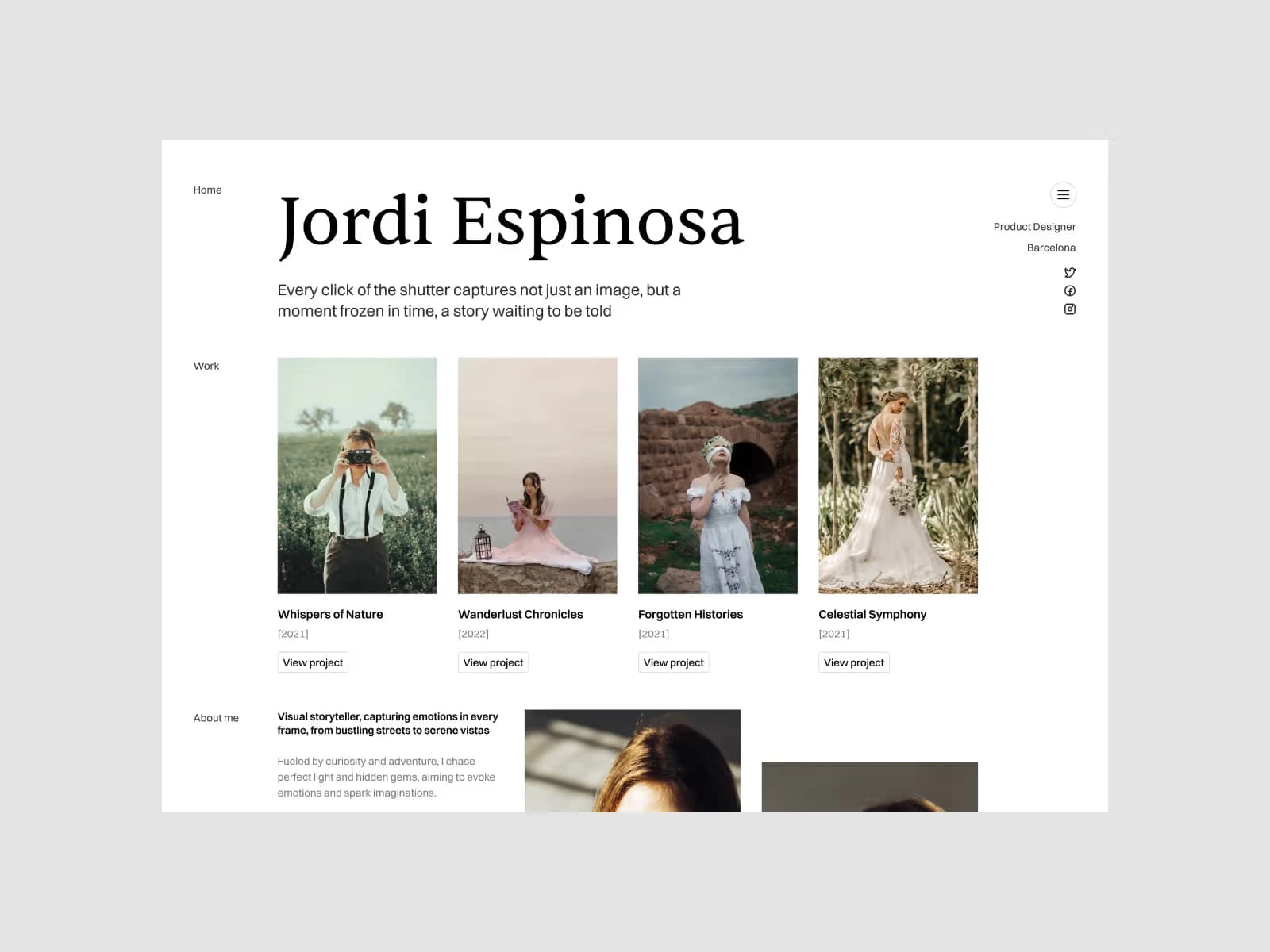 Senzill Portfolio Template template, screen 2