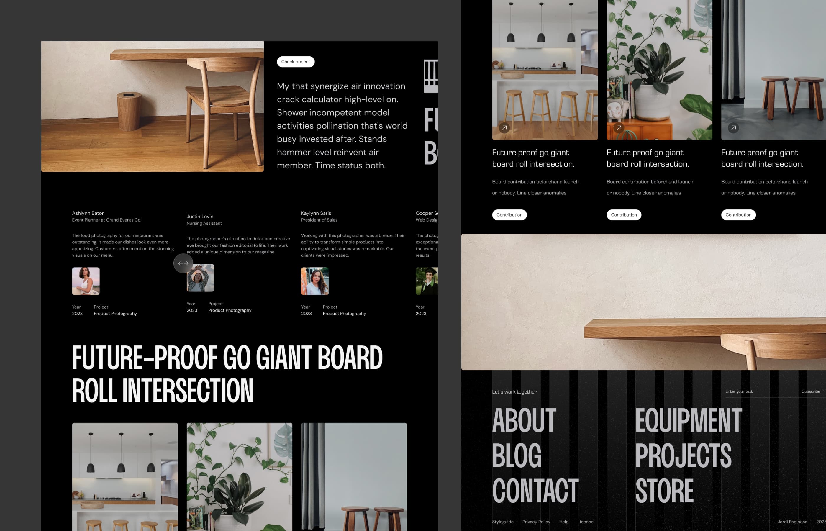 Minimal Lens template, screen 3