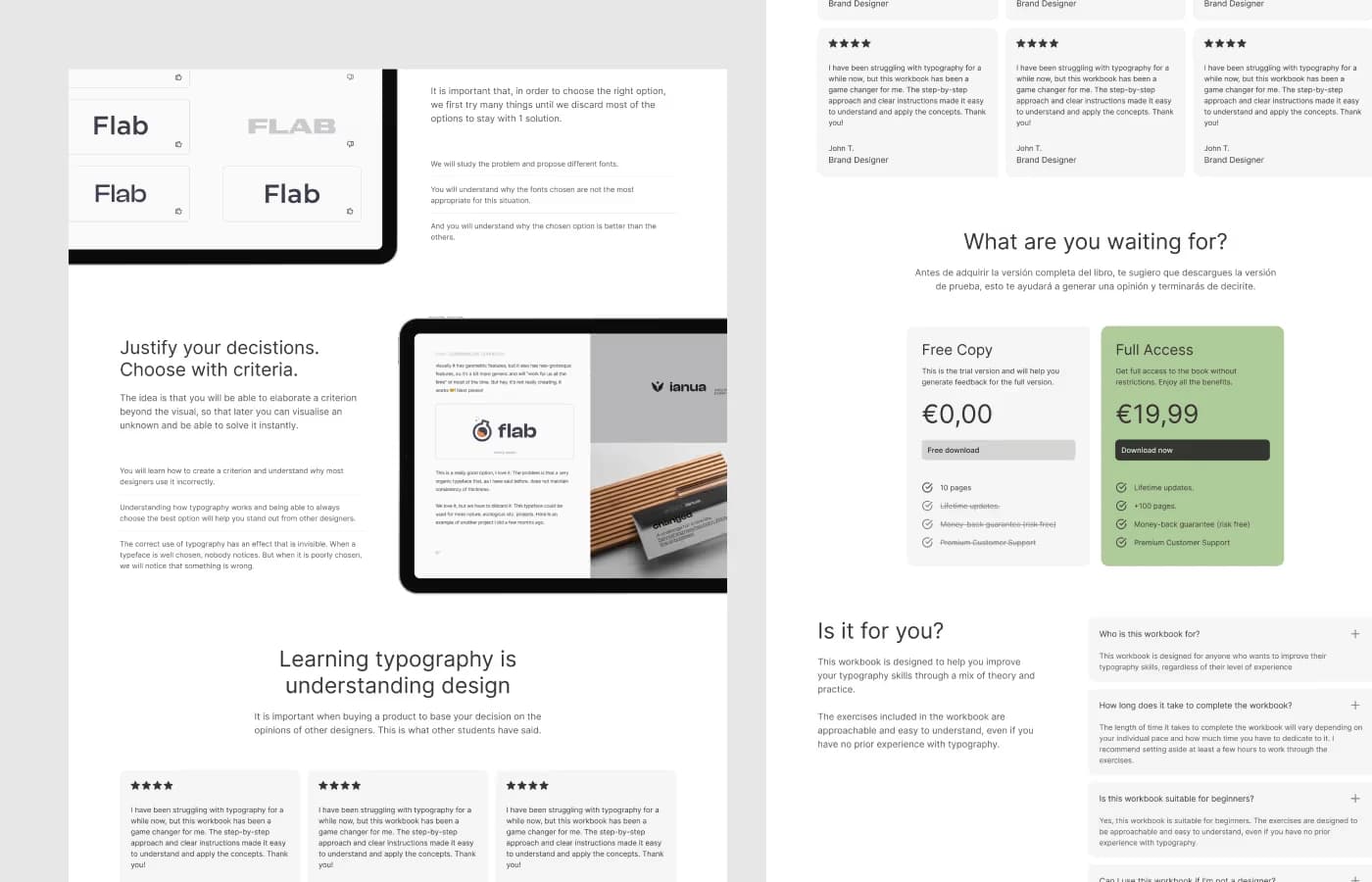 Workbook Landing Page template, screen 3