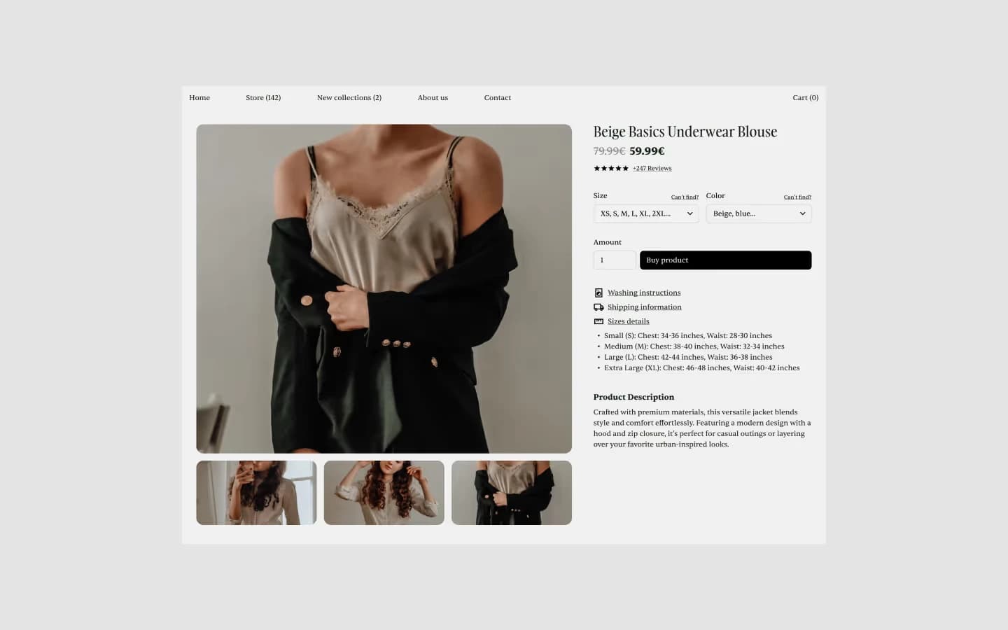 Vestit template, screen 4