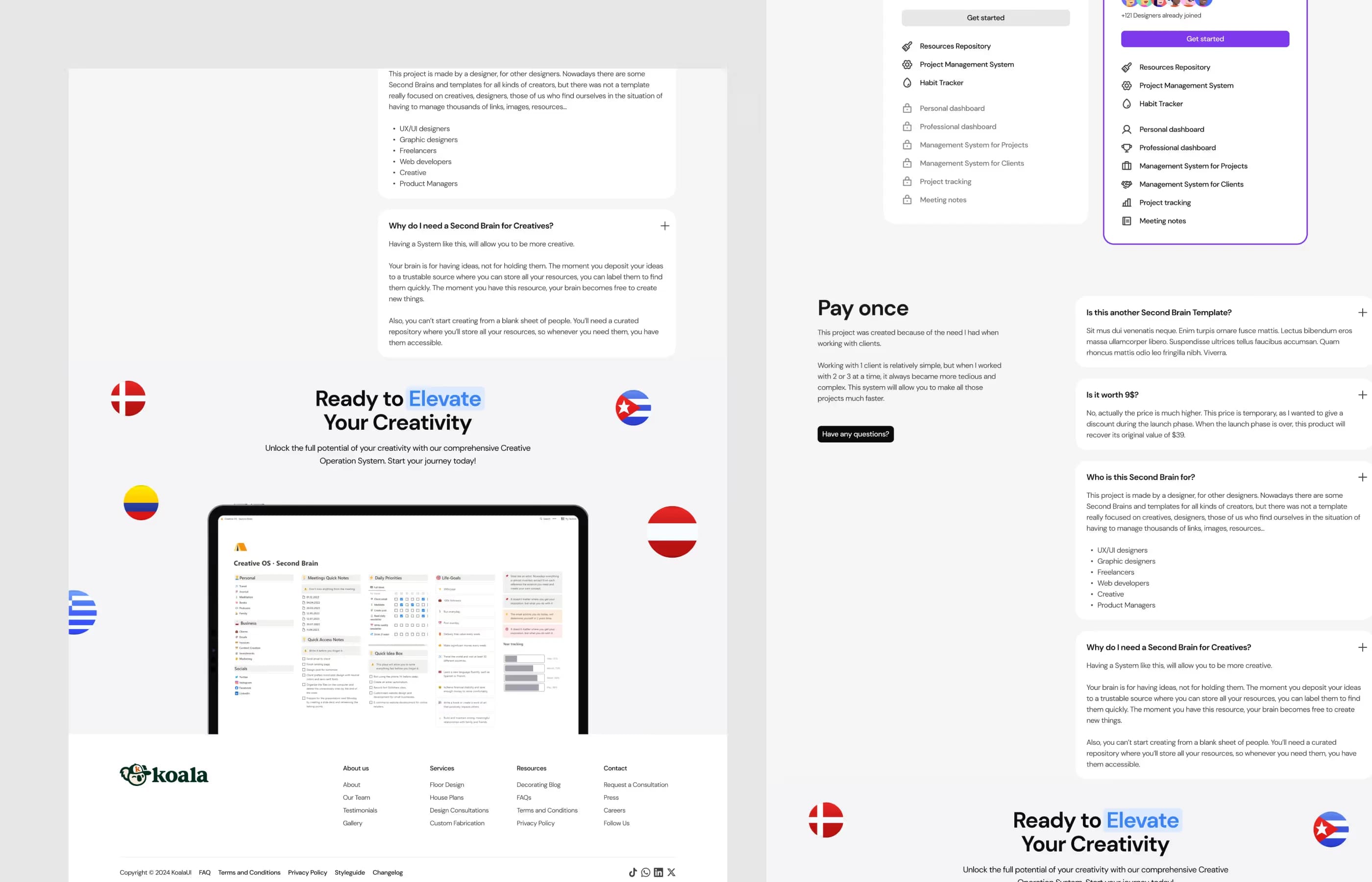 Creative Os template, screen 5