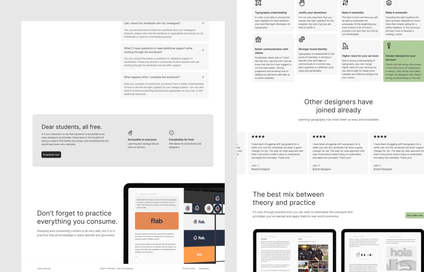 Workbook Landing Page template, screen 5