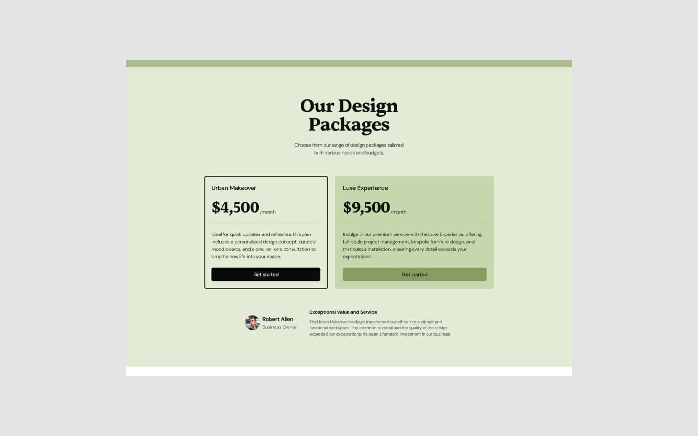 Urban Luxe Neo template, screen 6