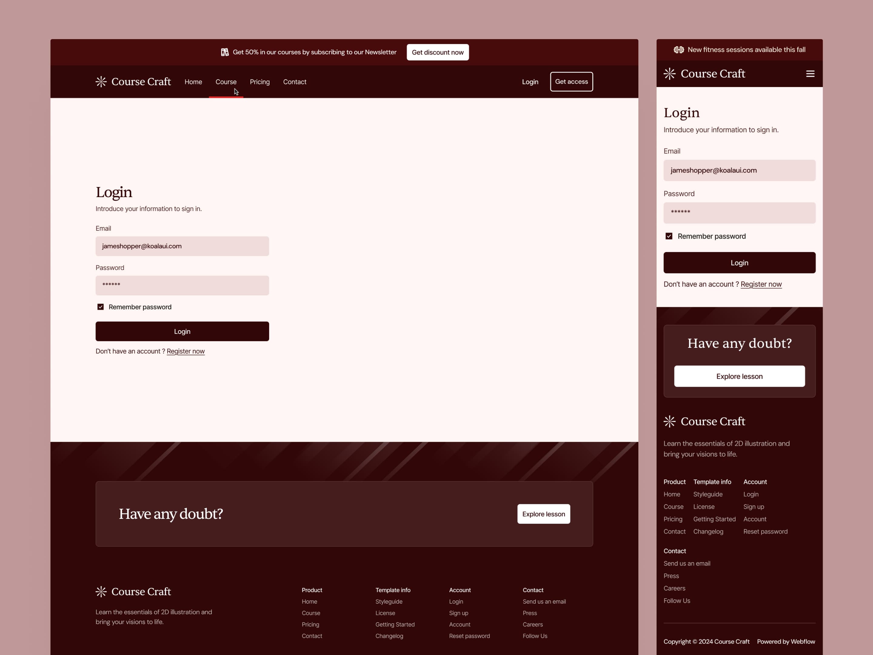 Course Craft template, screen 7