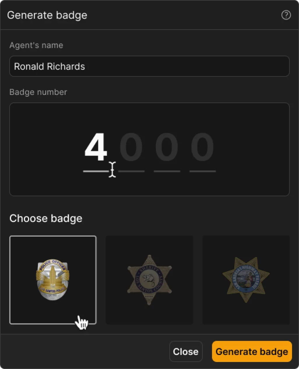 The badge generator
